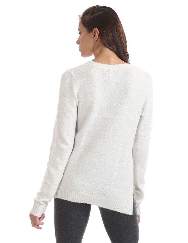 U.S. Polo Assn. Women Casual Wear Self Design Sweater